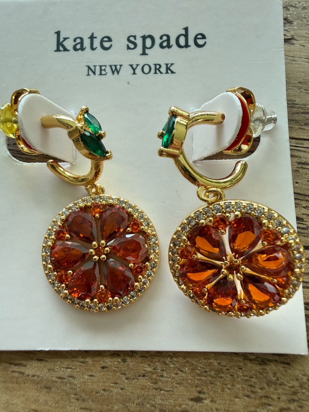 Kate Spade New York Sweet Citrus Orange Huggie Earrings